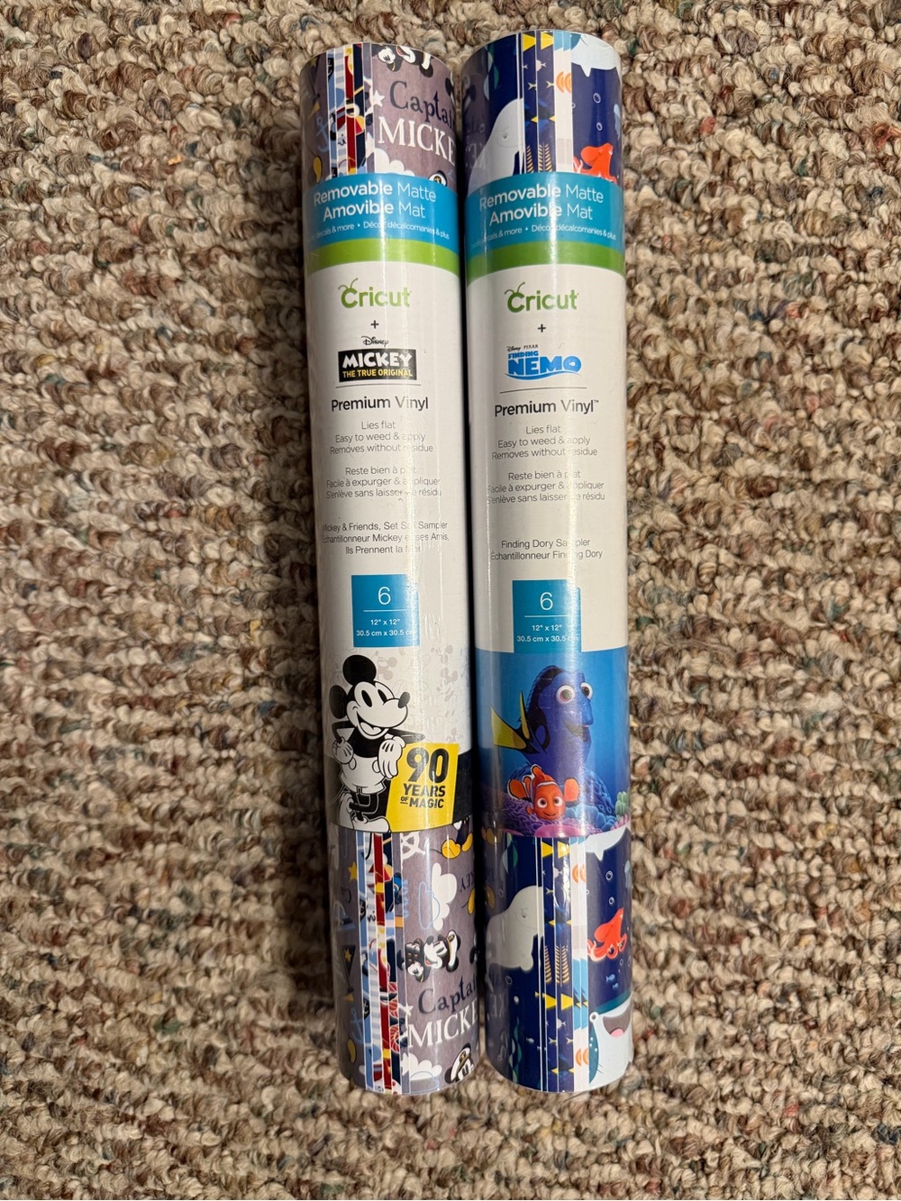 Cricut Premium Removable Matte Vinyl - Disney Mickey & Finding Nemo Designs